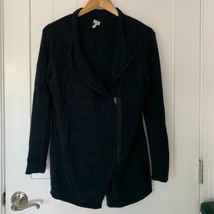 Garnet Hill recycled cashmere zip cardigan - size M